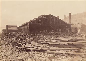 (NATURAL DISASTERS--W.S. BELL) A selection of 12 photographs documenting the catastrophic Johnstown Flood, Pennsylvania.